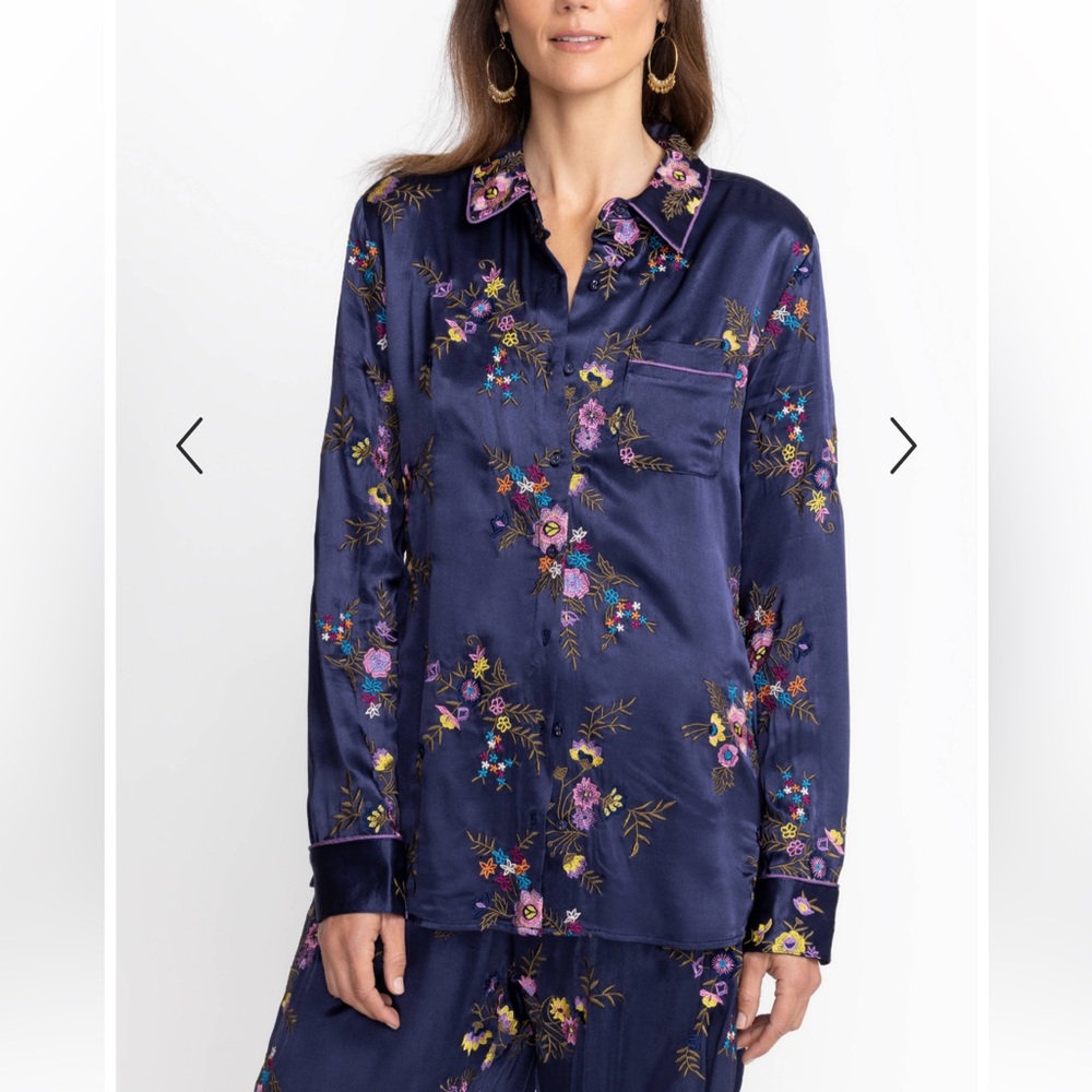 Johnny Was Misty Rayon Button Down Shirt- Medium